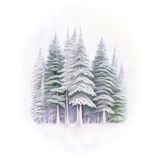 A Mystical Forest Scene With Towering Trees And Hidden Woodland Creatures