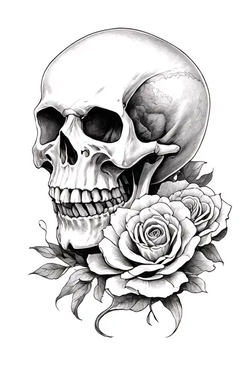 Dear Skull With Large Curved