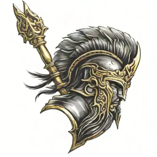 Black Color With Gold Trim Spartan