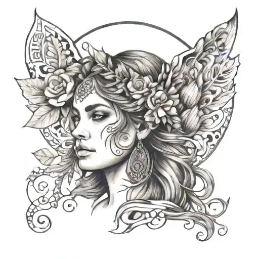 Boho Female Face Virgo