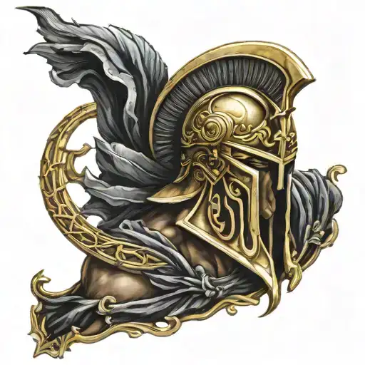 Black Color With Gold Trim Spartan