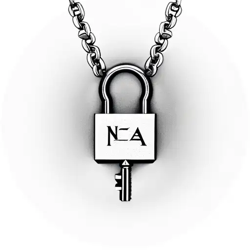 Lock Necklace With An A On It