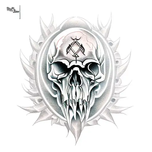 Raven Skull Thorn Maze Raven Feathers