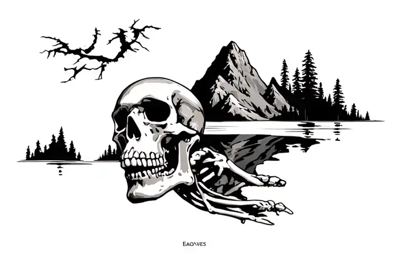 Skeleton And Wilderness And Mountain
