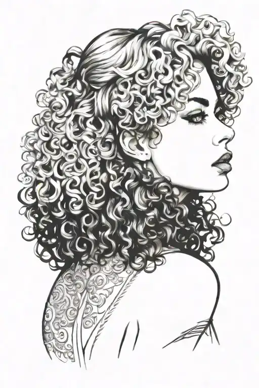 Femme Fatale Curly Hair Woman Pretty