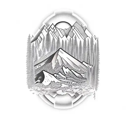 Excavtor And Mountain