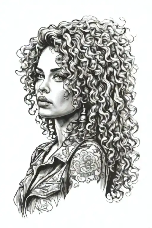 Femme Fatale Curly Hair Woman Pretty Young
