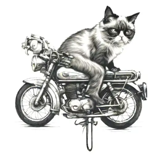 Grumpy Cat On Bike