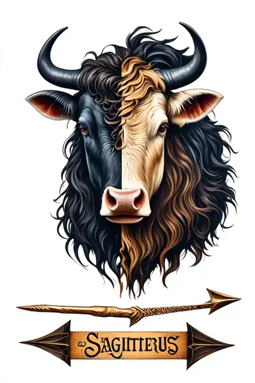 Half Ox Head And Half Sagittarius Sign