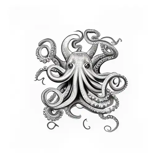 Octopus With Red Accents