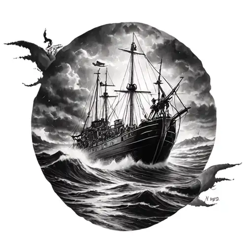 Navigating In The Storm Black And White