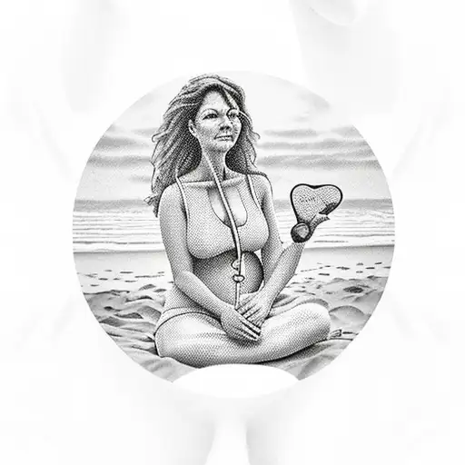 A Realistic Depiction Of A Nurse Relaxing On The Beach During Their Free Time