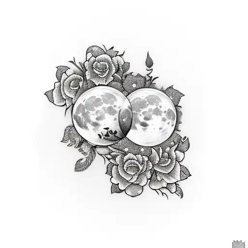 Mirror With Moon And Flowers