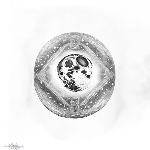 Moon Surrounded By Two Stars