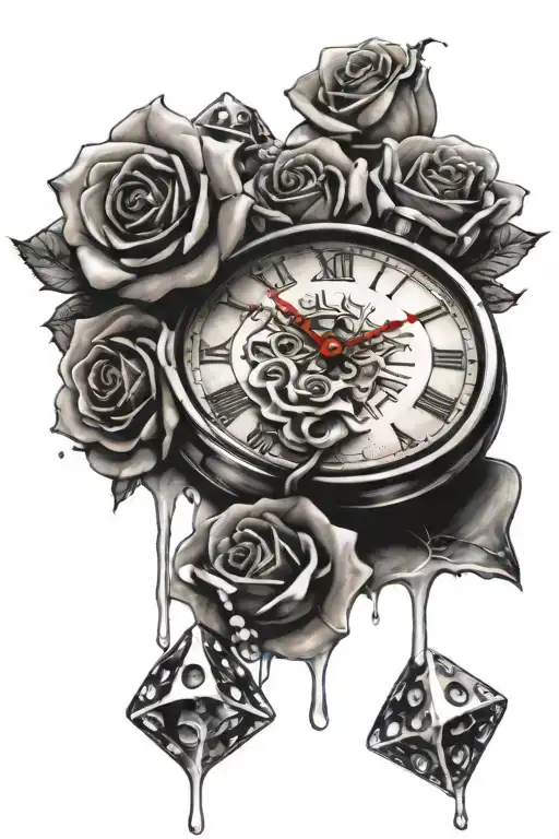 Rose Clock Melting Dice