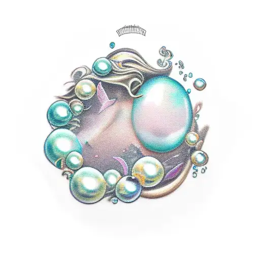 Mermaid Long Hair Bubbles Pearls