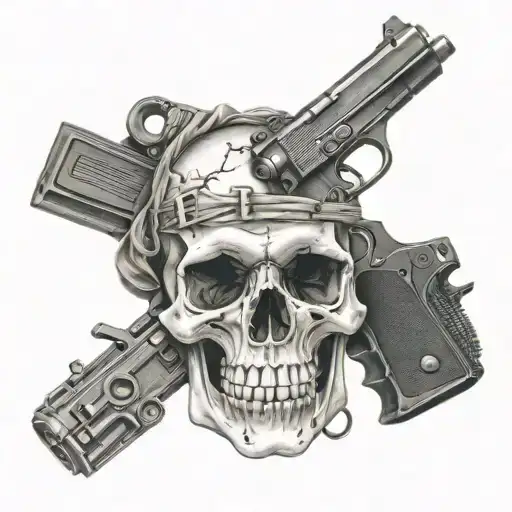 Skull And Gun Wrapped