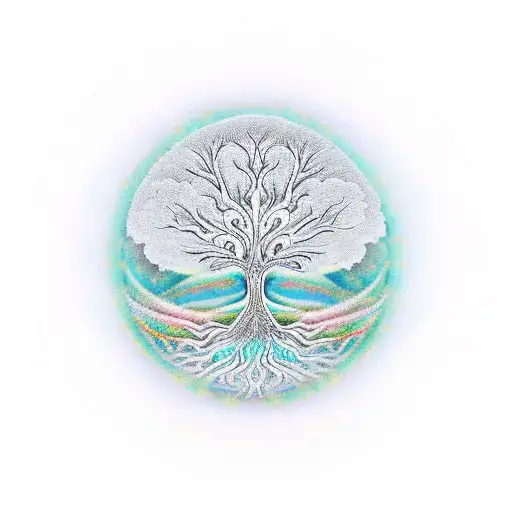 Tree Of Life With Gayatri Mantra On The Outer