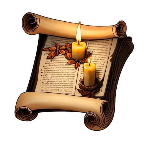 Bible Scroll With Candle