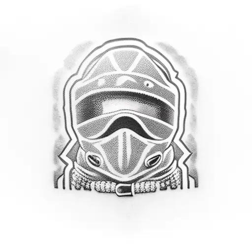 Guy Wearing Ski Mask Behind A Fencein The City