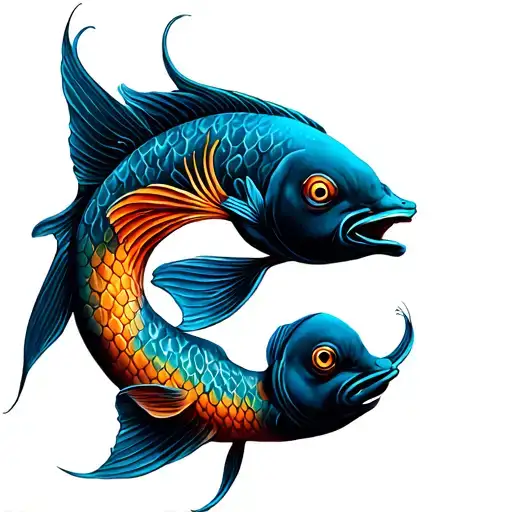 Pisces Symbol Emblem