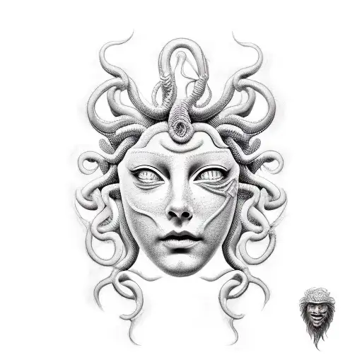 Medusa Taking Mask Off Crying