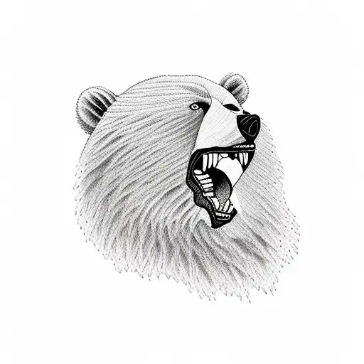 Roaring Bear And Roses