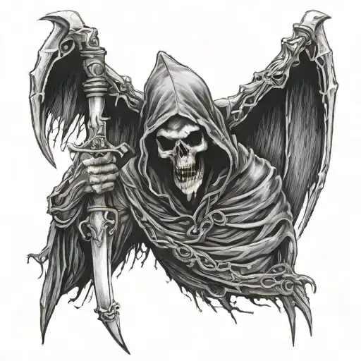 The Reaper With Sheath On My Back Piece