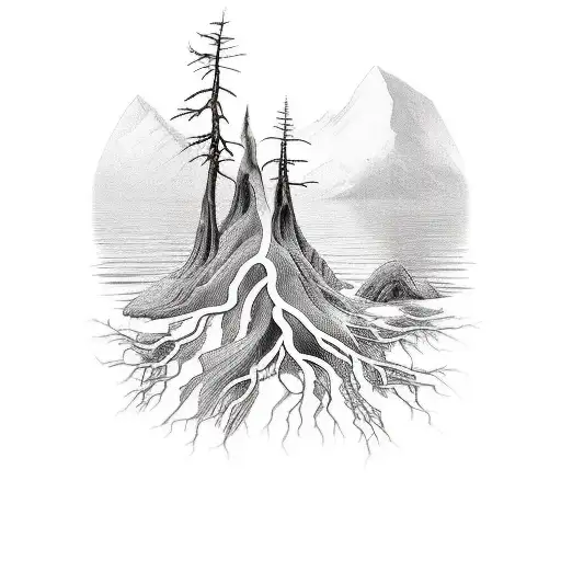 Design A Tattoo Of A Family Tree Growing Out Of Lake Baikal