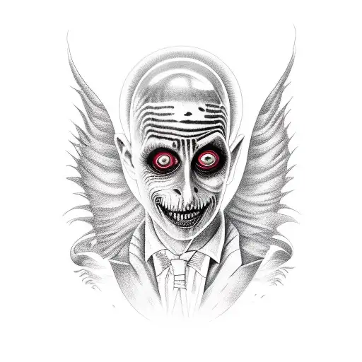 A Realistic Portrait Of Beetlejuice With A Gothic Twist