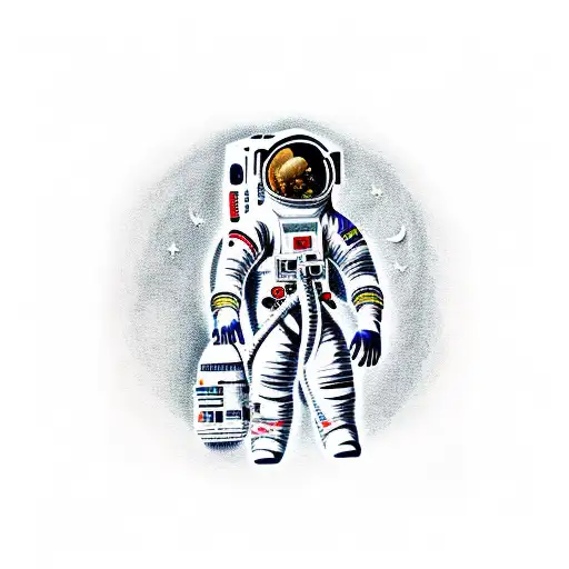 Astronaut Exploring A Futuristic Cityscape