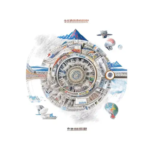 Abstract Representation Of A Tourism Manager's Journey Through Different Cultures