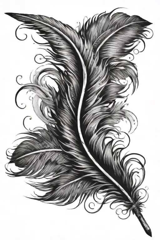 Infinity Feather With A Spear Through It