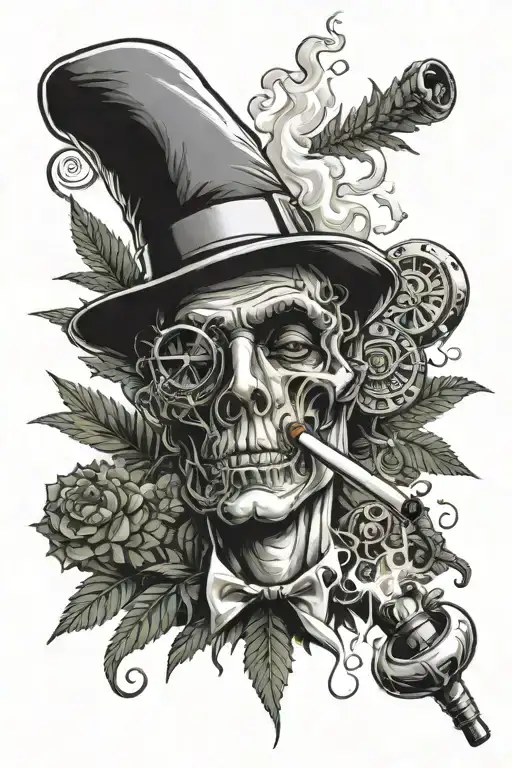 Skill Smoking Cigarette Mixed With Gambling And Cannabis