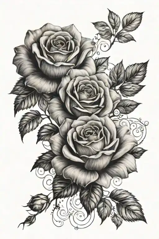 Roses With Floral Patterns