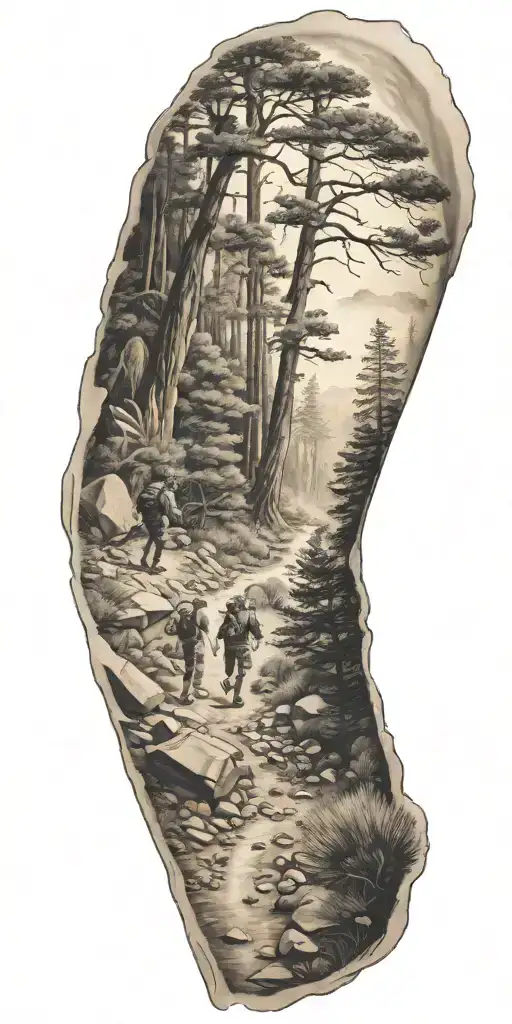 A Sports Enthusiast Hiking Through A Scenic Trail In California