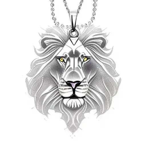 Lion With Cross Necklace