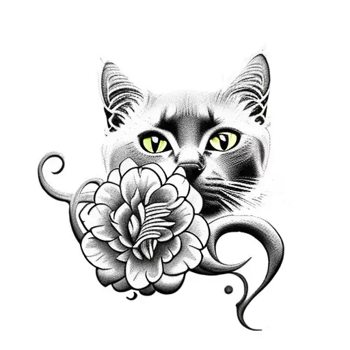 A Black Cat And A Fluer De Lis