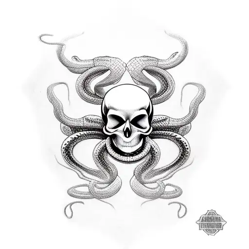 Spider Snake And A Skull Mix