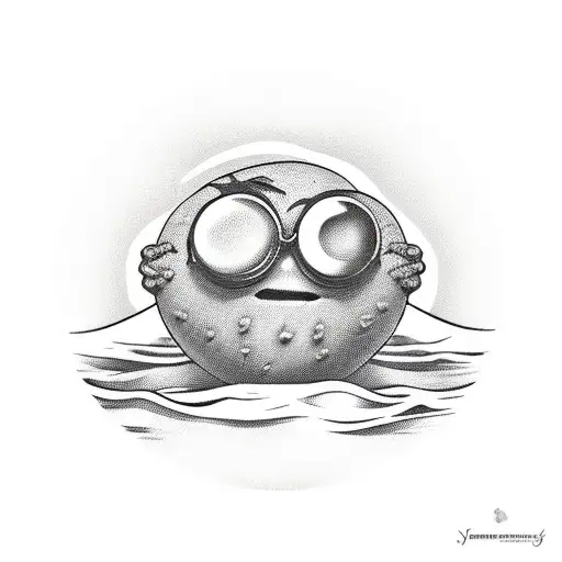 A Lemon With Arms And Legs Seated In The Beach Watching The Sunset