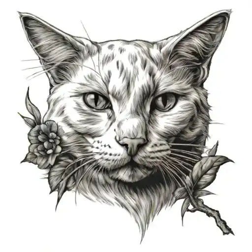 White Cat Pawing At Red Cardinal Bird