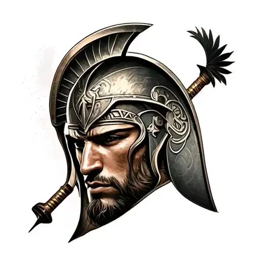 Spartan Men Sleeve Tattoo Design