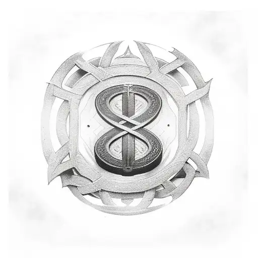 Nine Realms Symbool With Norse Runes