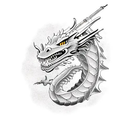 Dragon With A Boat Paddle