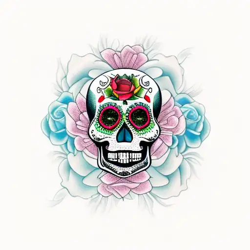 Sugar Skull Roses Hourglass Birds Paw Prints