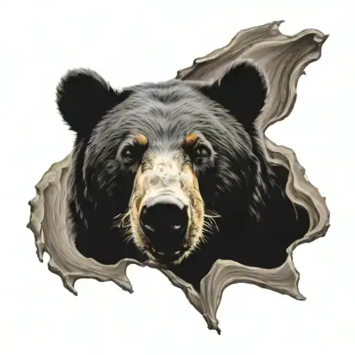 Black Bear Head Emerging