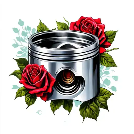 Car Piston With Roses