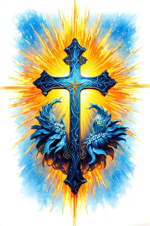 I Would Like A Christian Cross With A Luminous Aura