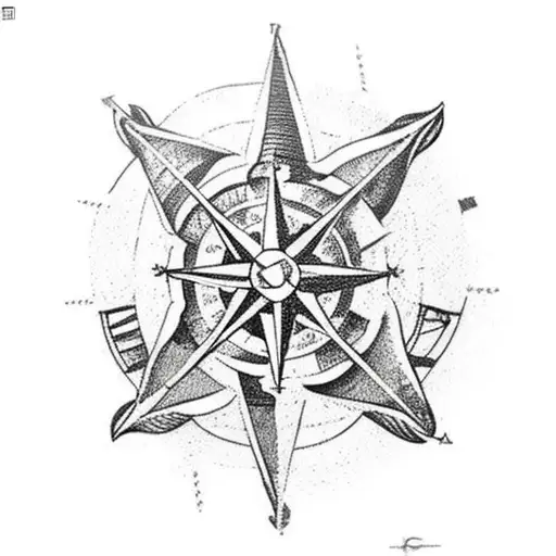 Pirate Ship With A Compass