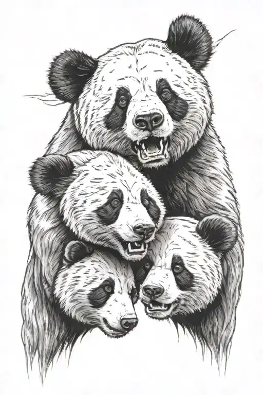 A Two Headed Bear One Is A Panda Head And The Other Is A Grizzly Bear Head